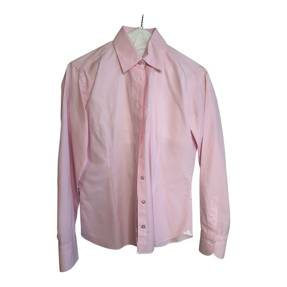 FINAMORE 1925 CLASSIC FIT NAPOLI SHIRT IN PINK COTTON TWILL REG $490 *AUTHENTIC - Picture 3 of 7